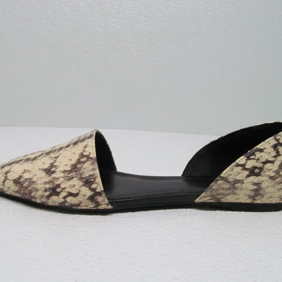 Michael Kors Mila D’Orsay Pointed Toe Snake Embossed Leather Flats size 7.5M - Picture 4 of 9